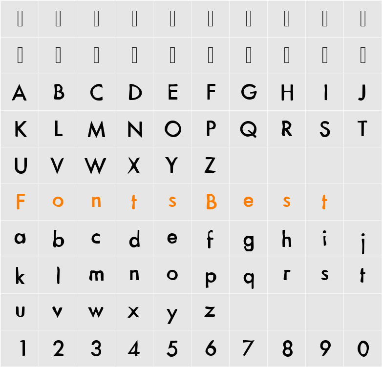 DTCDirtyM18 Character Map