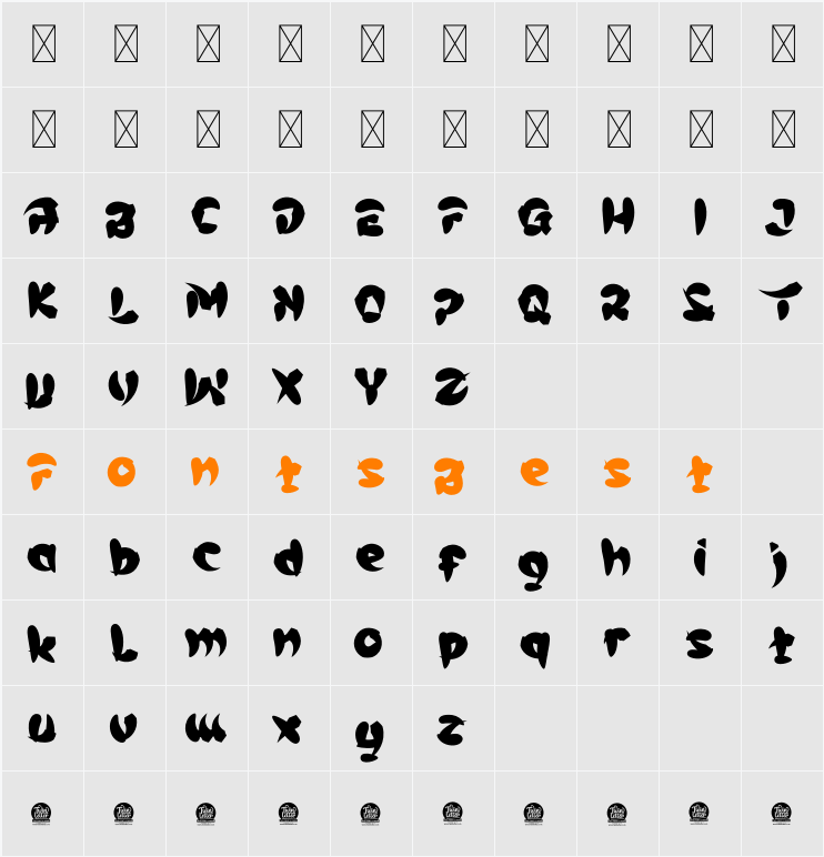 BEJO Personal Use Character Map