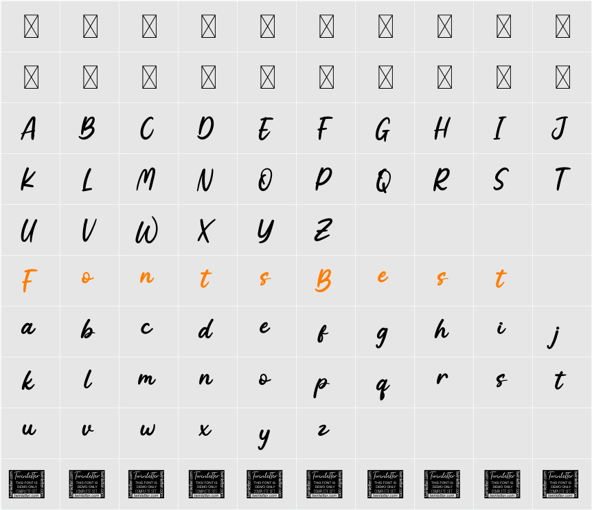 Botany Personal Use Character Map