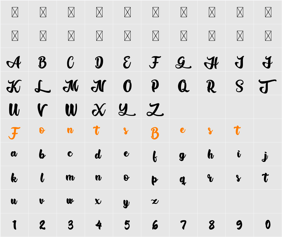 Aliando Rocky Character Map