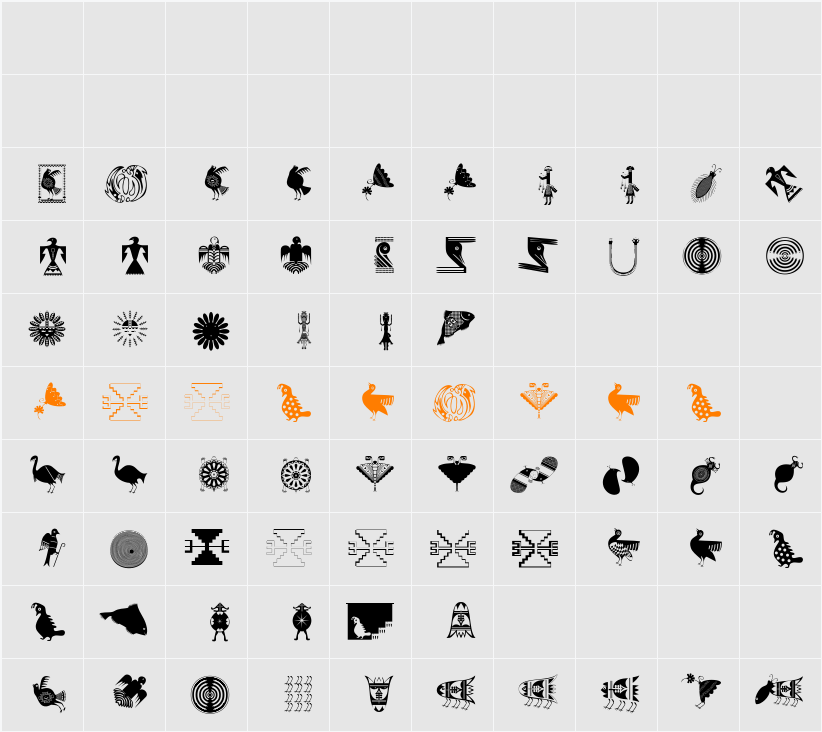 AmNativeTwo Character Map