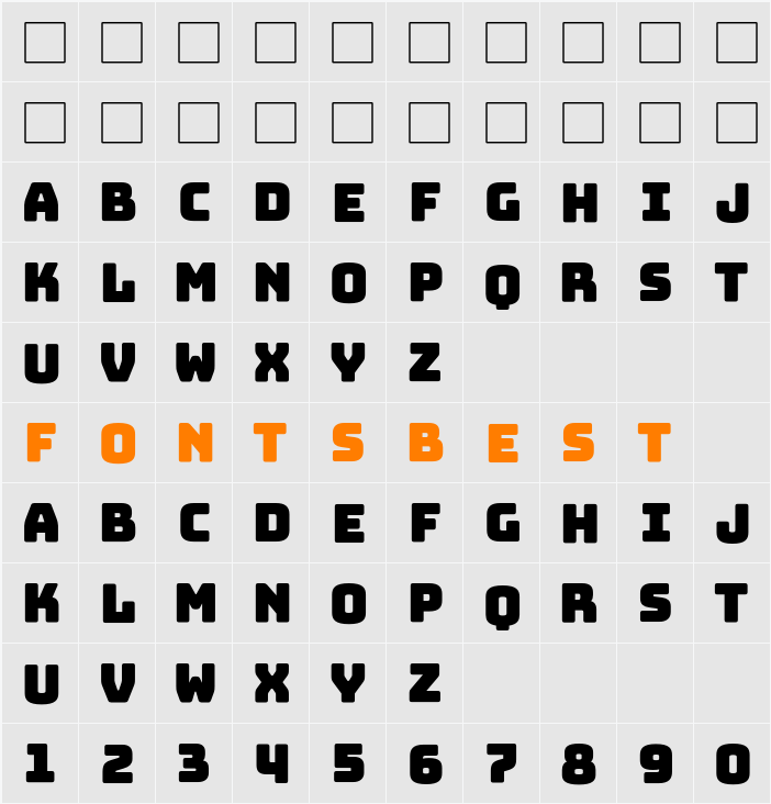 Bungee Layers Outline Character Map
