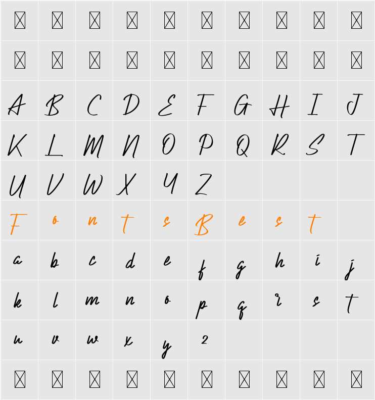 Actinide Demo Character Map