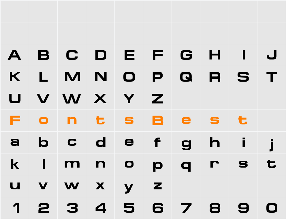 MicroExtendFLF Character Map