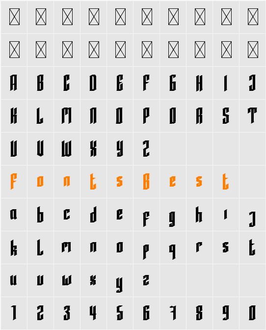Averoos Character Map