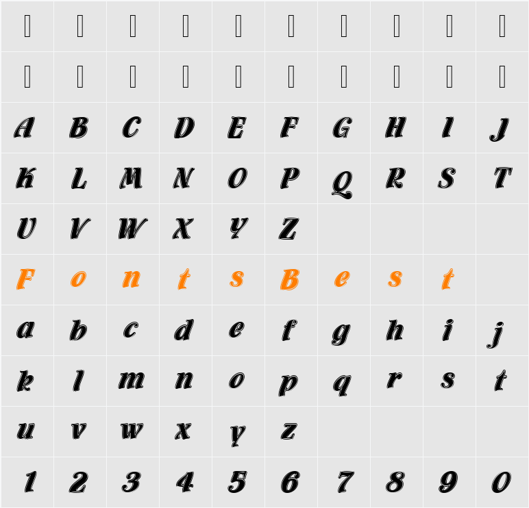 FlamencoInlD Character Map