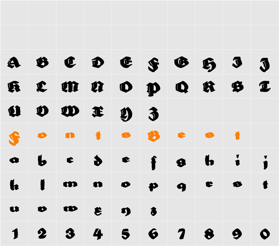 BigElla Character Map
