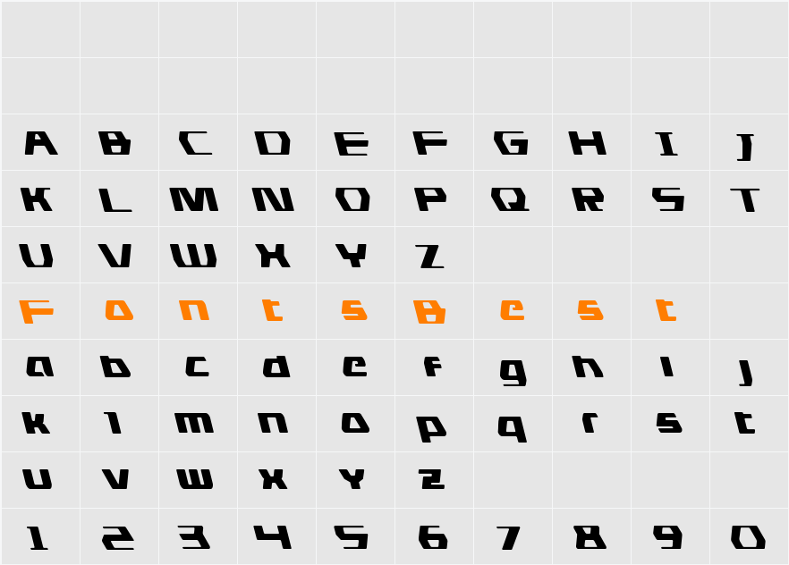 DS man Leftalic Character Map