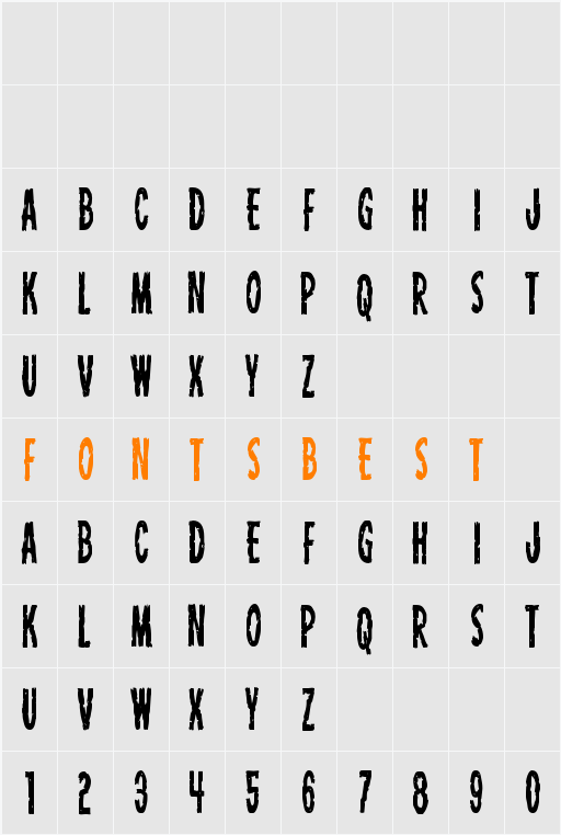 Carnival Corpse Condensed Character Map