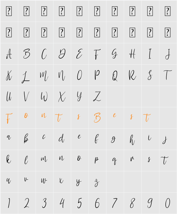 Antemy Character Map