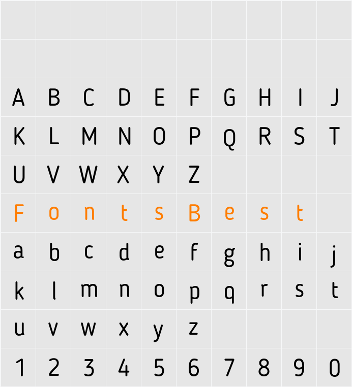 Blogger Sans Character Map