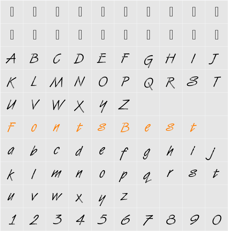 DTCVanDijkM23 Character Map