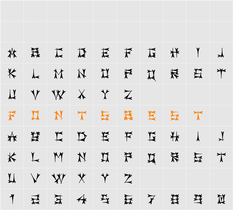 Carbolith Character Map