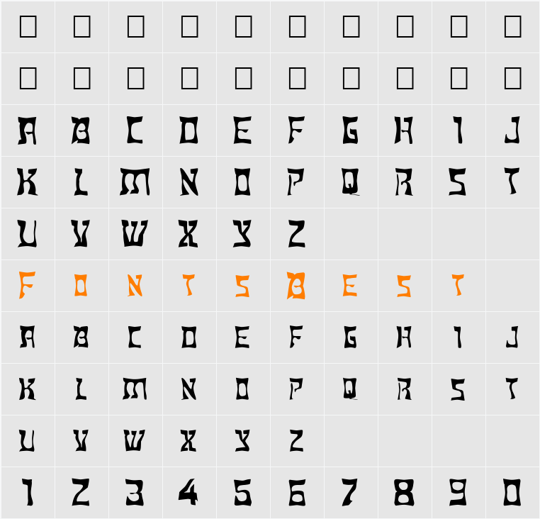 FZ WARPED 18 EX Character Map