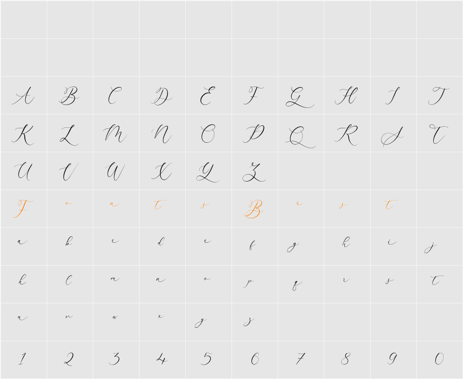 Arletta Character Map