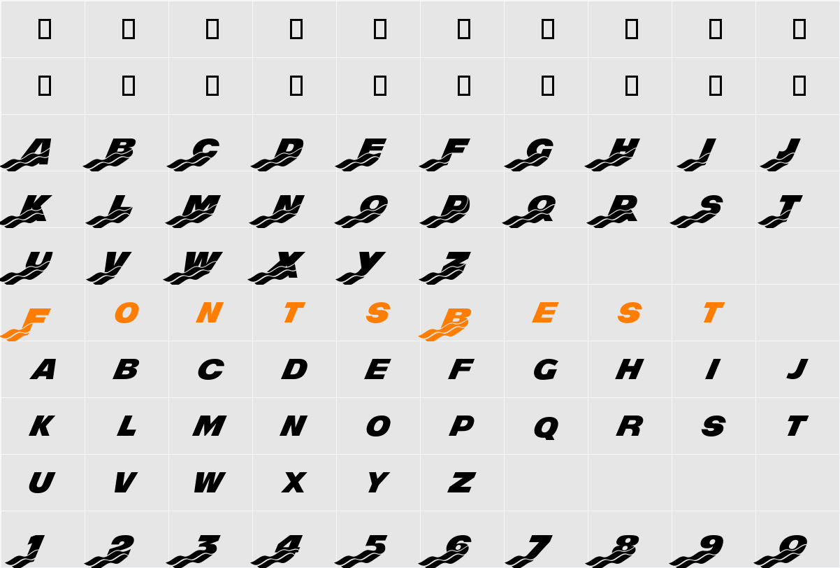 Mighty Rapids Character Map