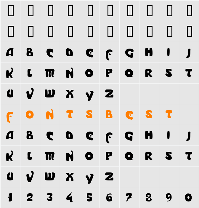 Moderno Character Map