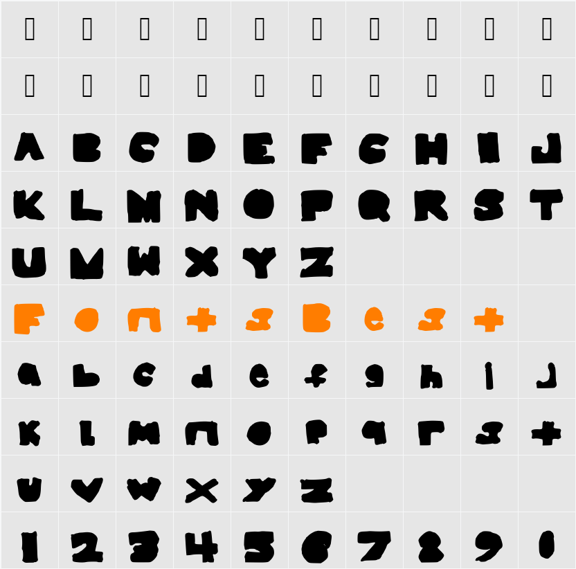 BigAndThick Character Map