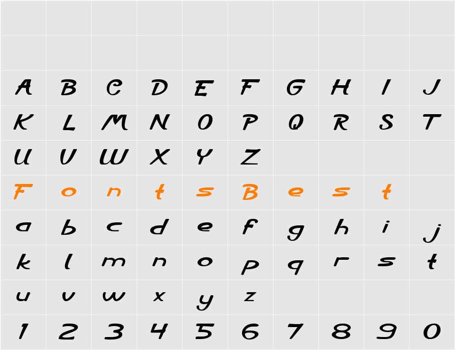 City Shine Character Map