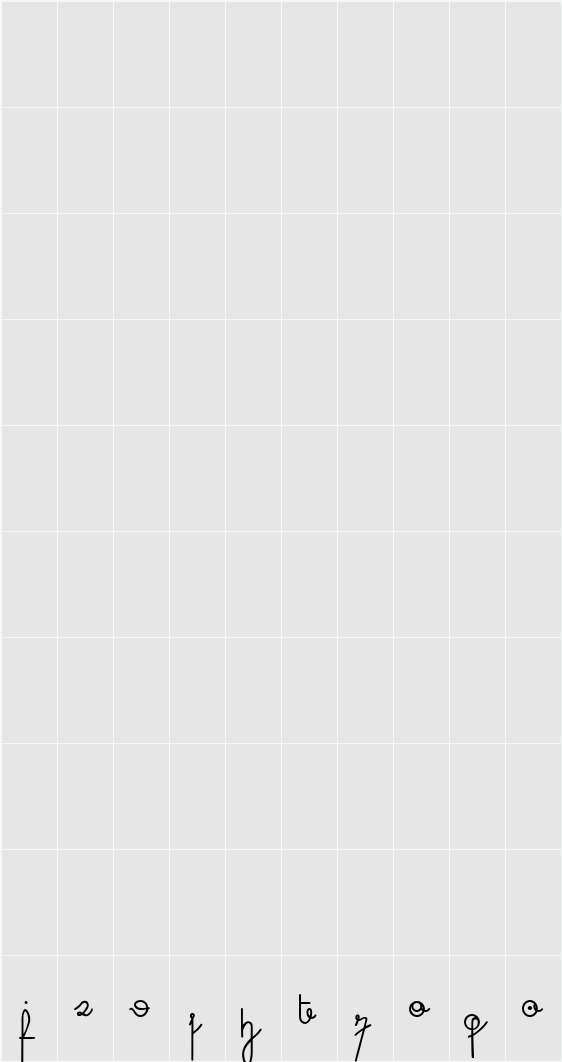cursive digits Character Map
