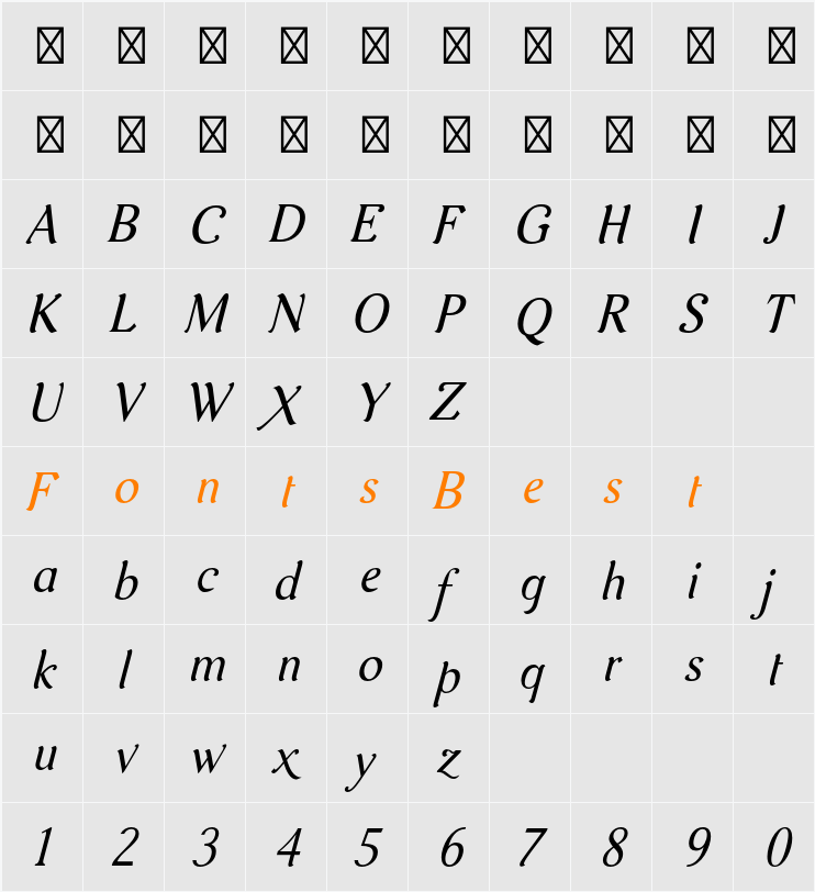 Aurelis ADF No2 Std Character Map