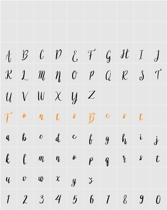 Asther Character Map