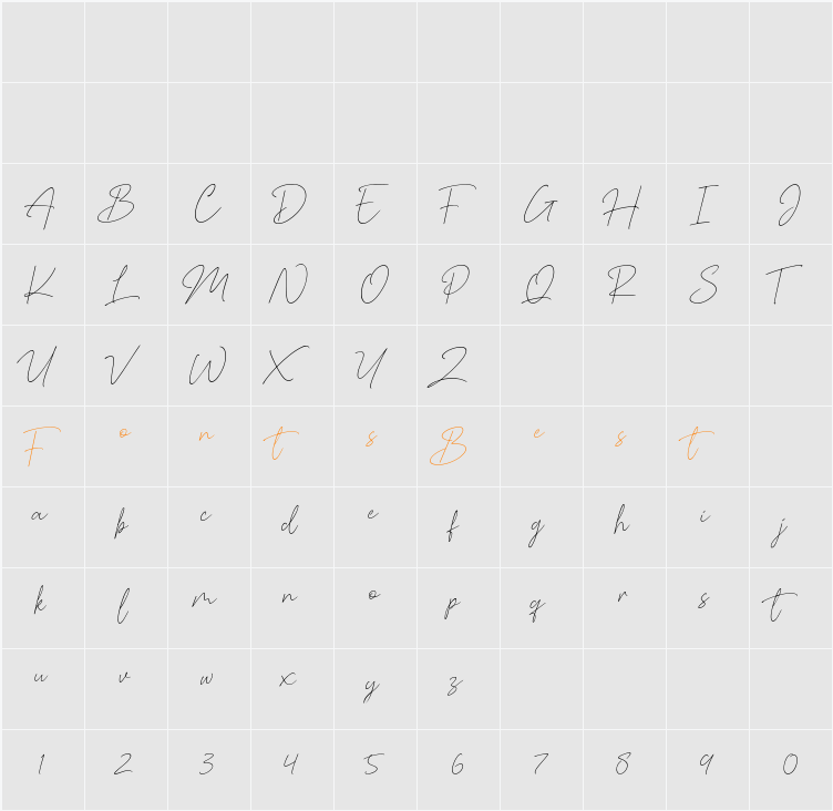 Baldive Character Map