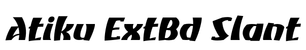 Atiku ExtBd Slant Font Image