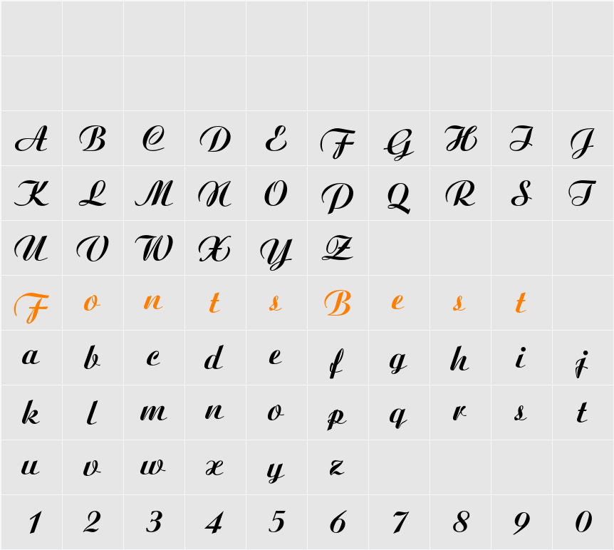 Ariston BQ Character Map