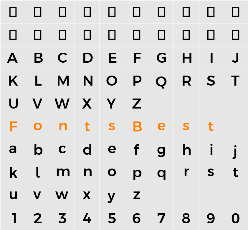Argentum Sans Medium Character Map