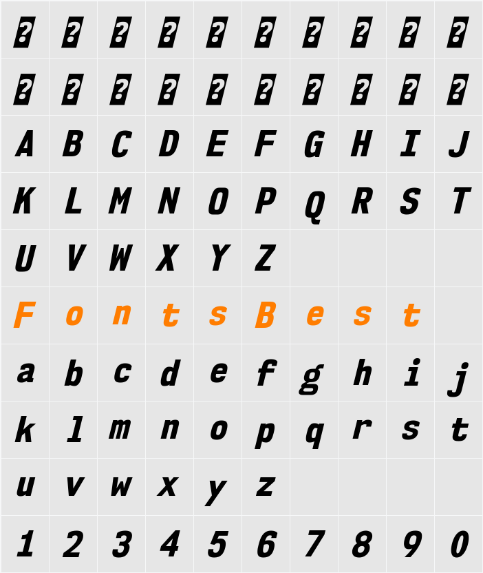 NK57 Monospace Sc Eb Character Map
