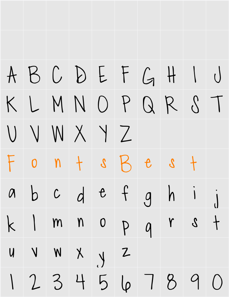 DJB Merry Character Map