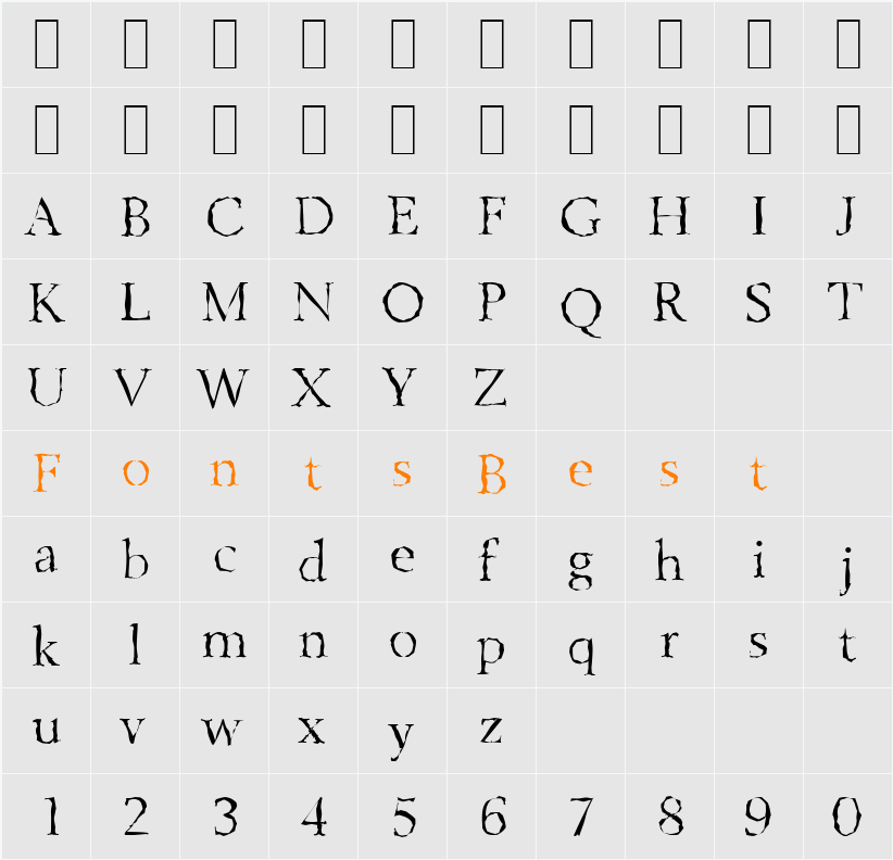 BelfastRandom-Light Character Map