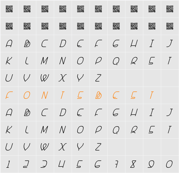 Banquetier-Italic Character Map