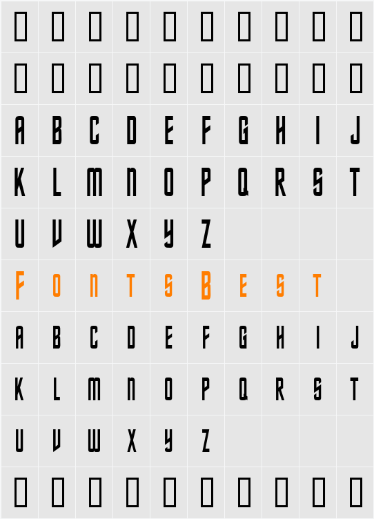 NebulaCondensed Character Map