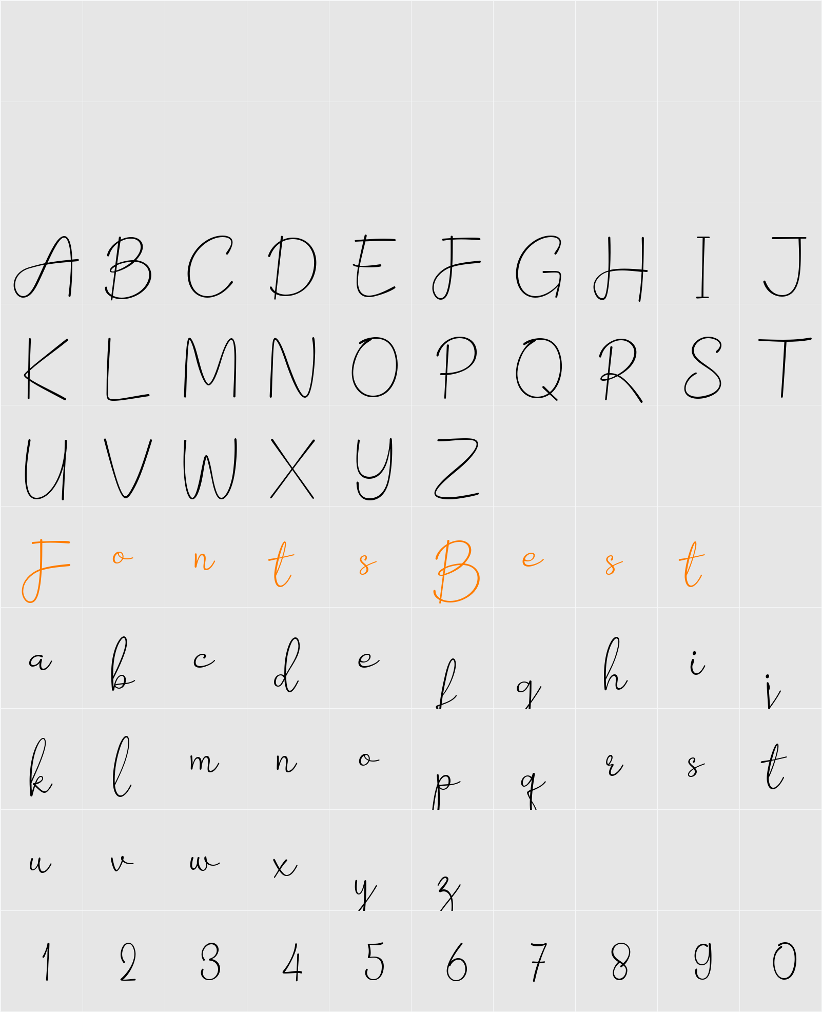 Barokah Signature Character Map