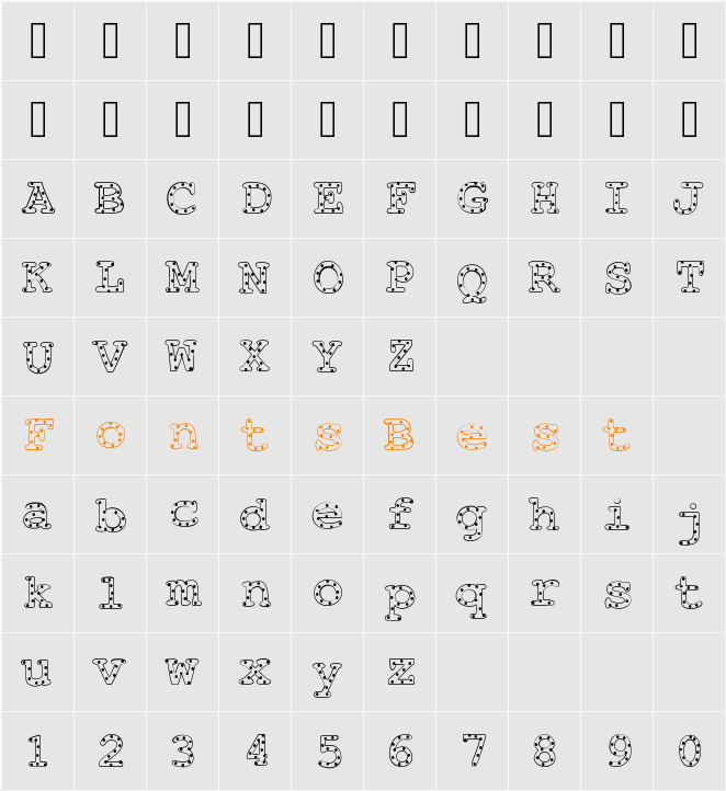 AlphabeticSprinklesLight Character Map