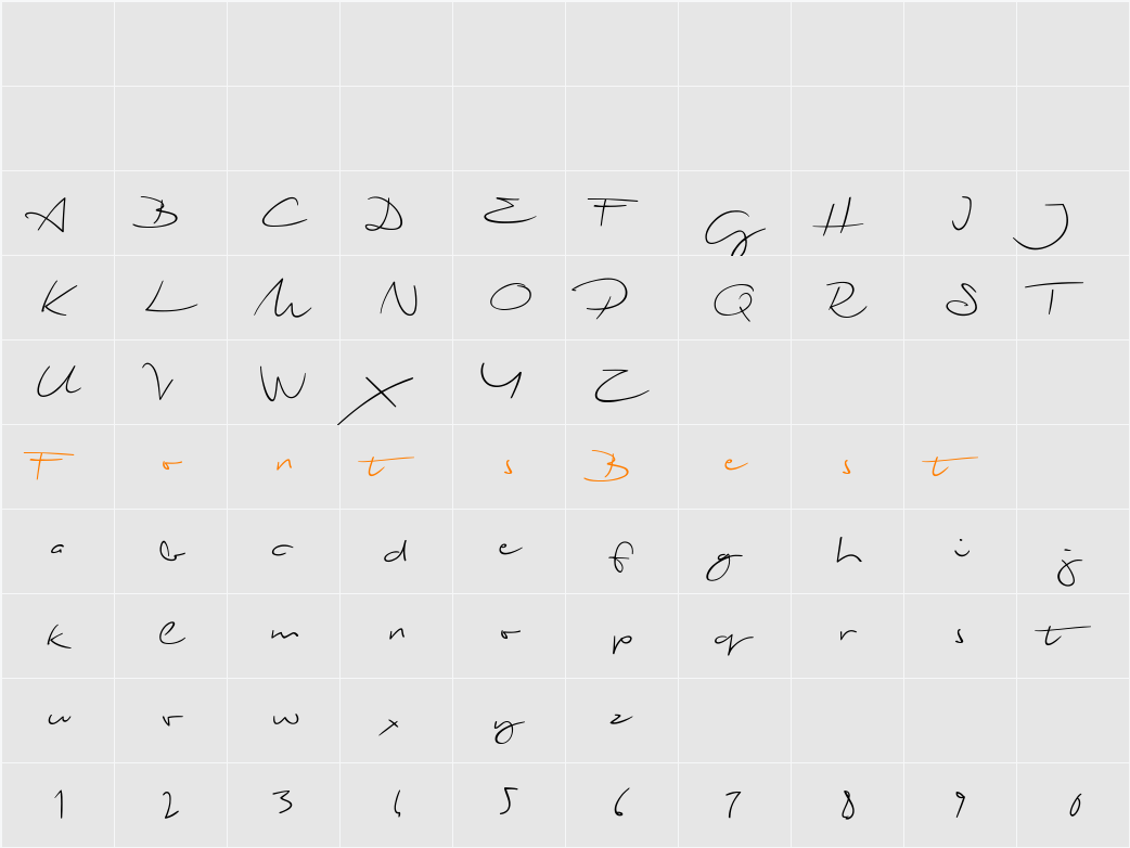 Biloxi Script Character Map