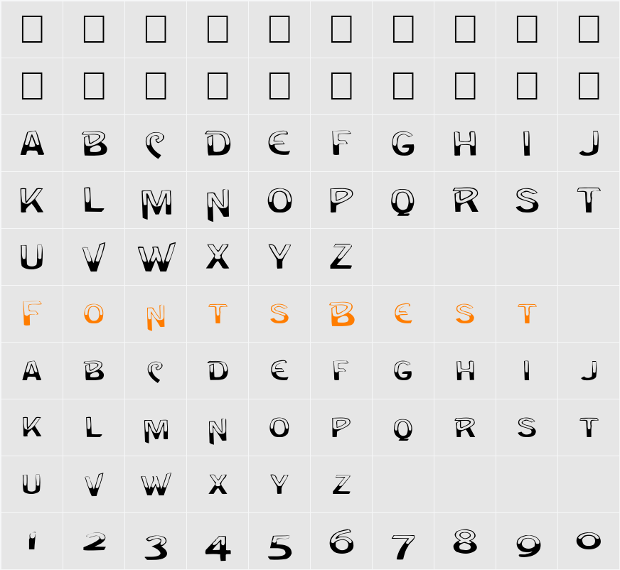 FZ UNIQUE 4 EX Character Map