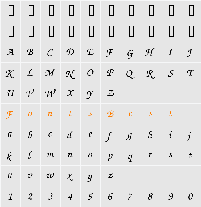 DSE MonTaNa Character Map