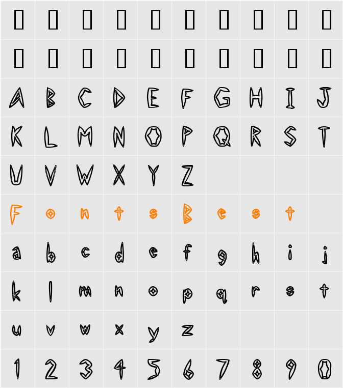 JI-Outsee Character Map