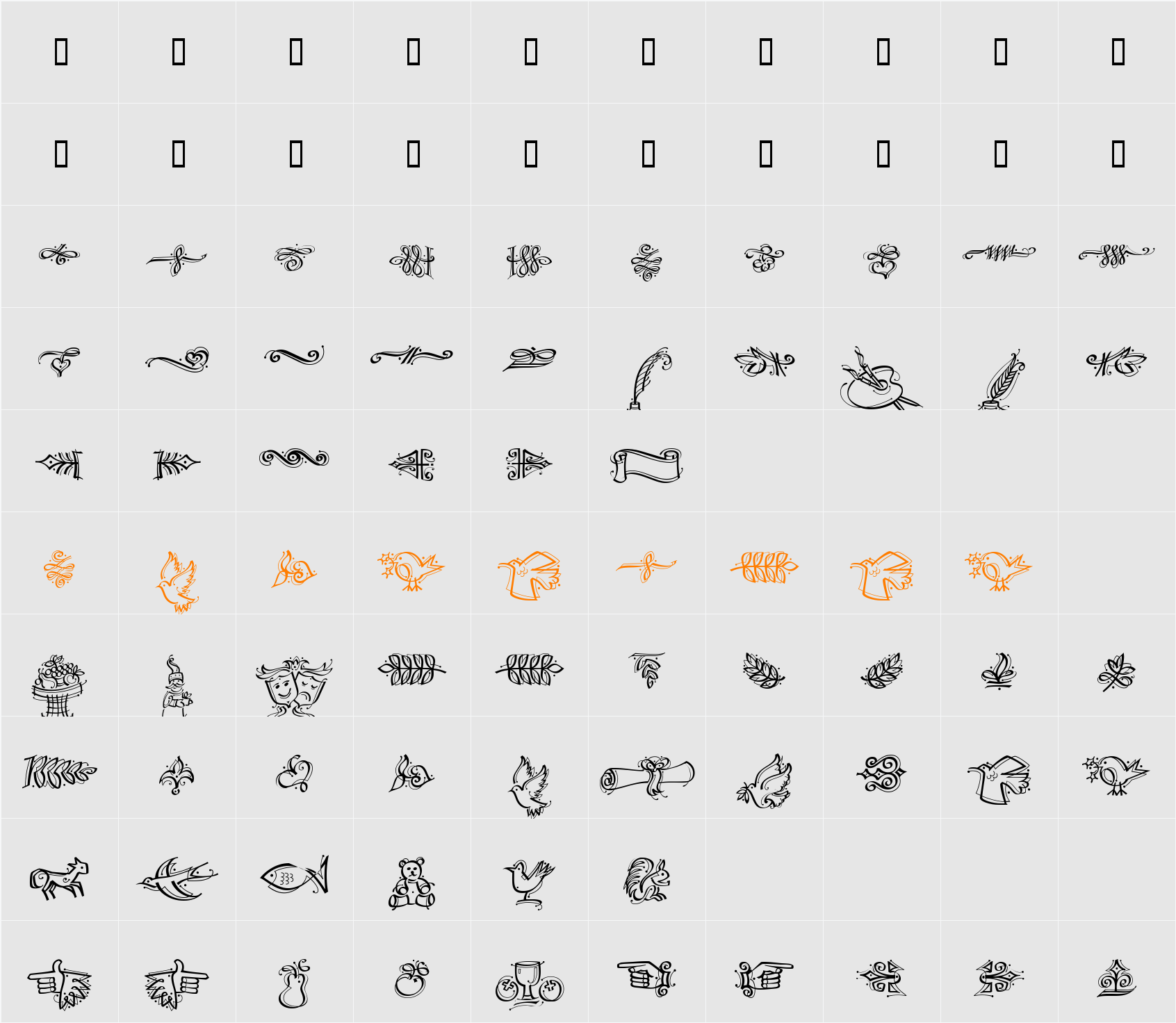 JI-Libber Character Map