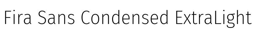 Fira Sans Condensed ExtraLight Font Image