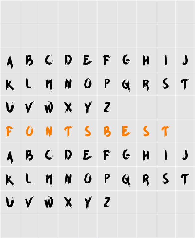 BROWN FOXY Personal Use Only Character Map