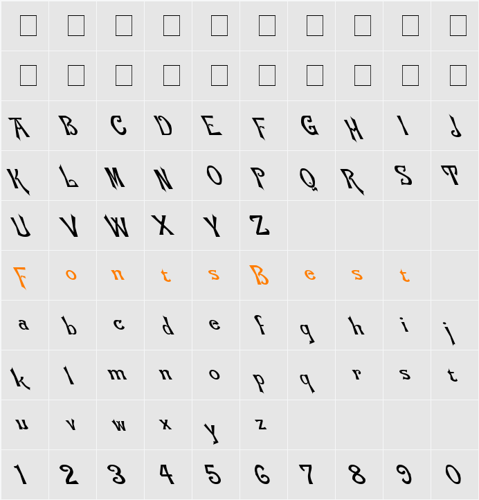 Flemish-Normal Lefty Character Map