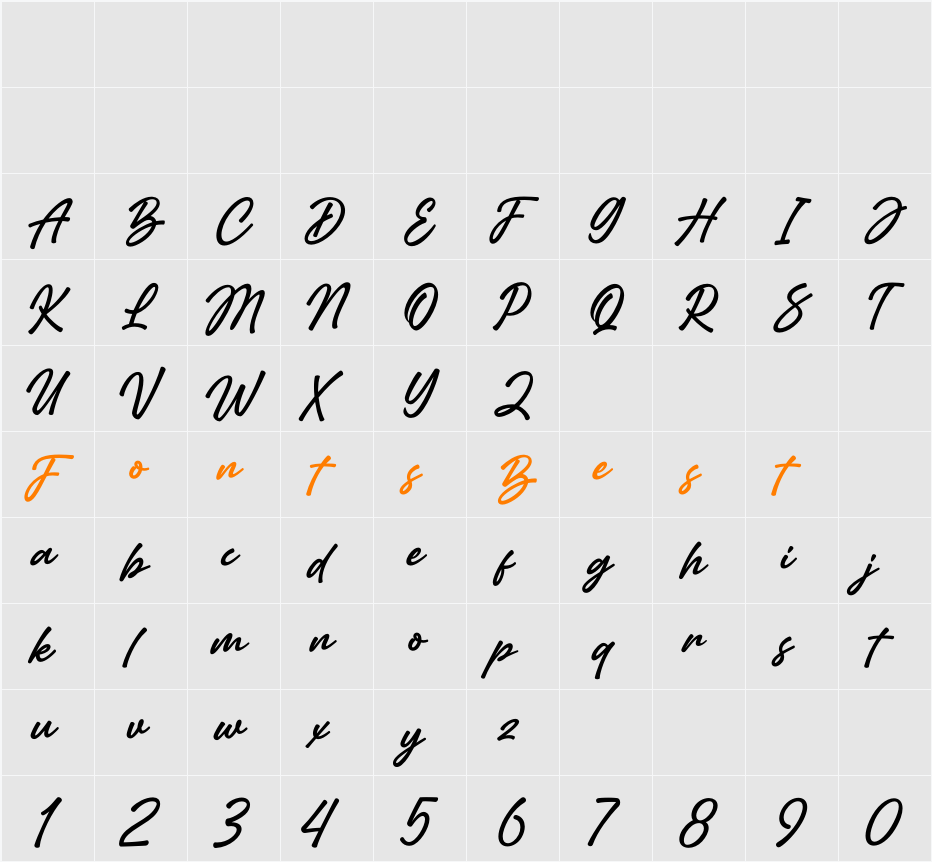 Amertha Character Map