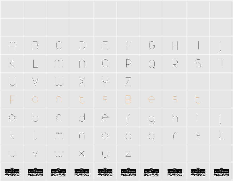 Arista Pro Hairline Character Map