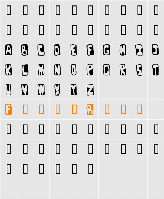 Bunker Character Map