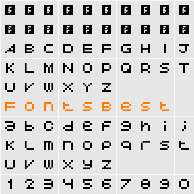 Avant Pixel Character Map