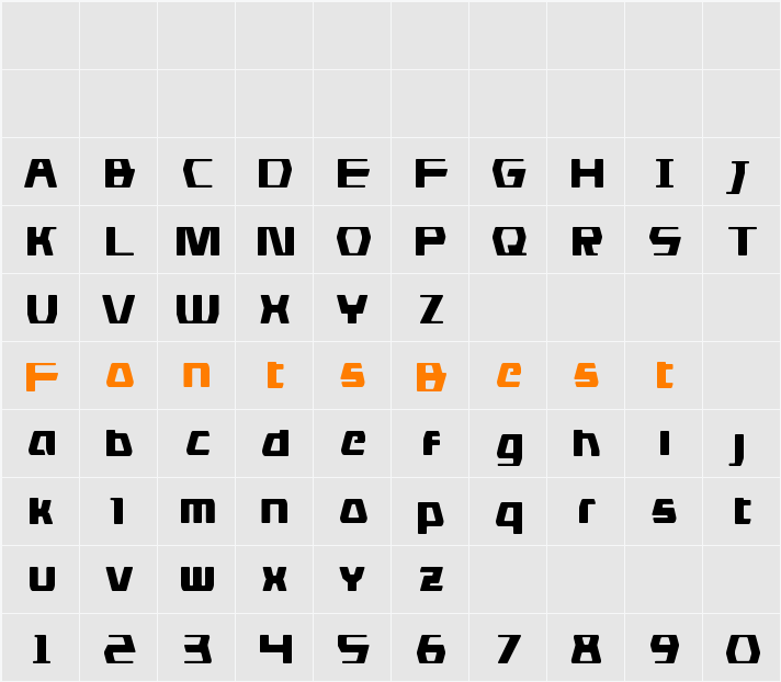 DS man Condensed Character Map